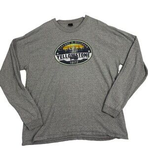 Yellowstone National Park Explore Discover 1872 Long Sleeve Graphic Tee XXL Gray